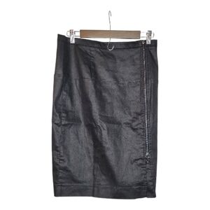 FC Jeans Black Women's Pencil Skirt Size 8 Goth Grunge Biker